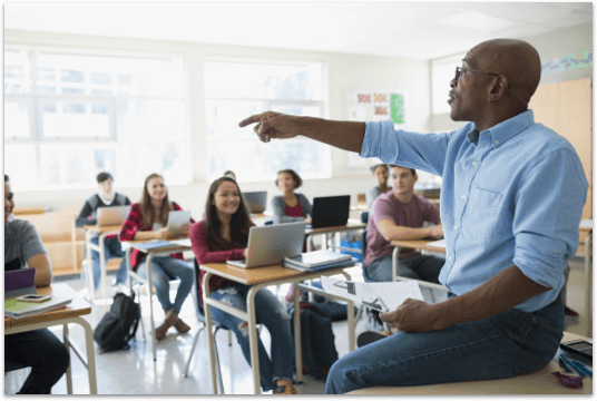 Professor in a lecture