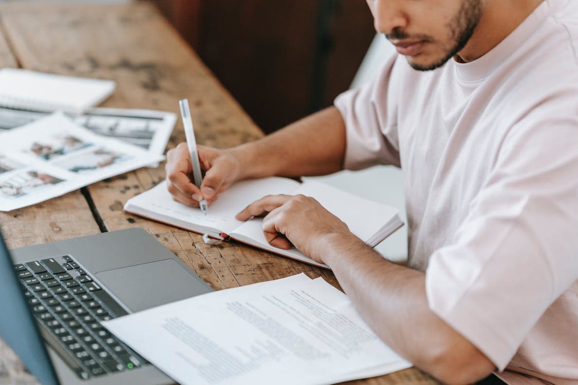 Working in front of computer